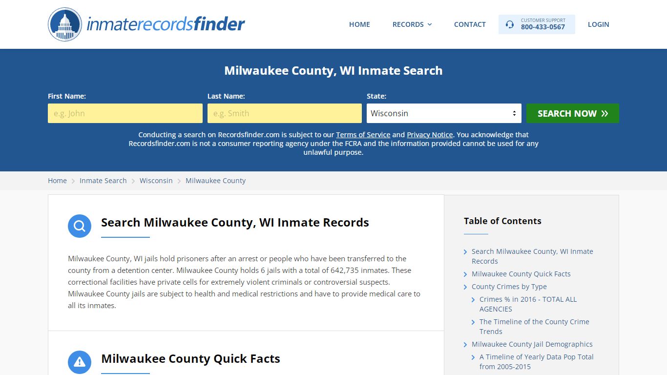 Milwaukee County, WI Inmate Lookup & Jail Records Online - RecordsFinder